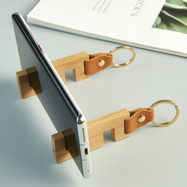 BowLift | Portable Keychain Wood Phone Stand