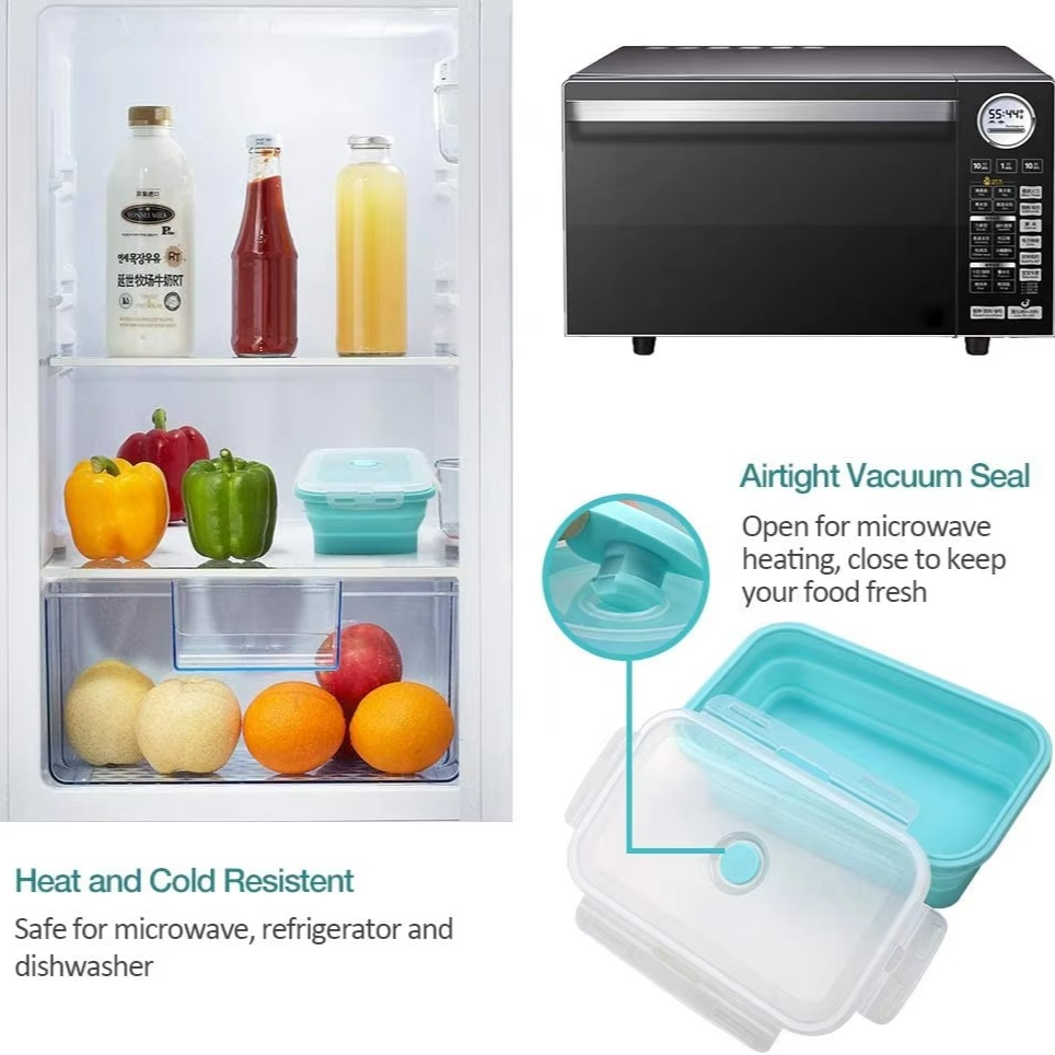 BowLift | Collapsible Silicone Food Storage Containers with Lids 3 Pack Set 40oz