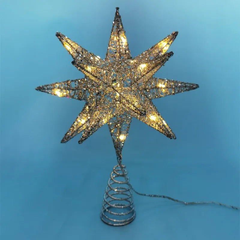 BowLift | TwinkleGlow - LED Star Tree Topper with Warm Light and Easy Setup