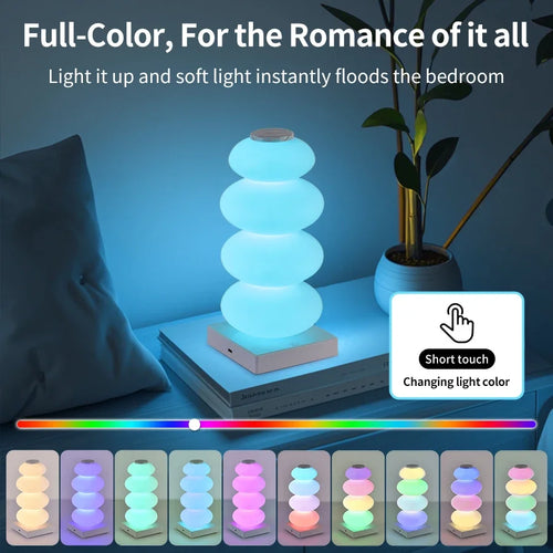 BowLift | AuraGlow LED table lamp | 16 RGB colors & warm white | Touch dimming | USB operation | 3W