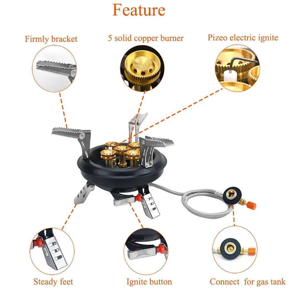 BowLift | Portable Multi-Burner Quick Ignition Outdoor Gas Cooker