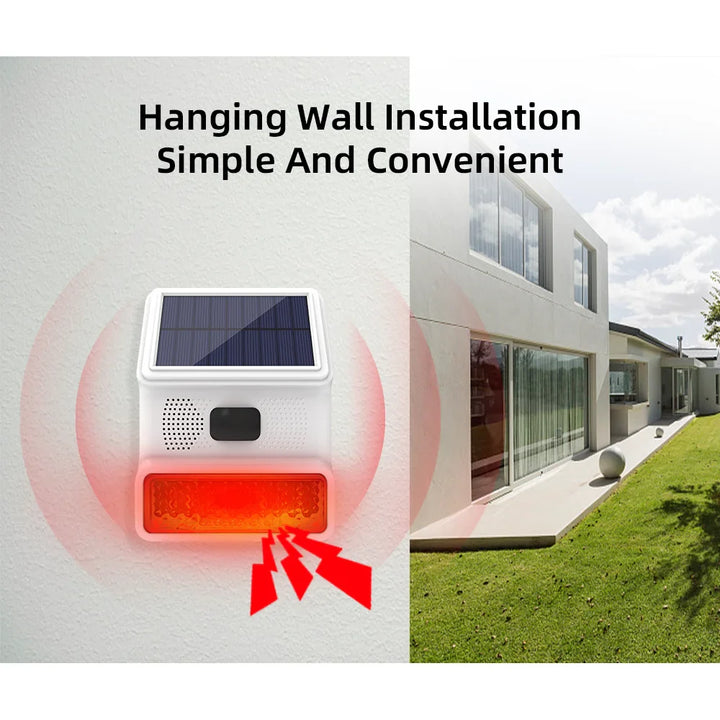 BowLift | Solar-External Siren Securon 433S | 433 MHz Wireless Alarm Module with Light & Sound | For GSM/WiFi Alarm Systems | Solar Powered & Weatherproof