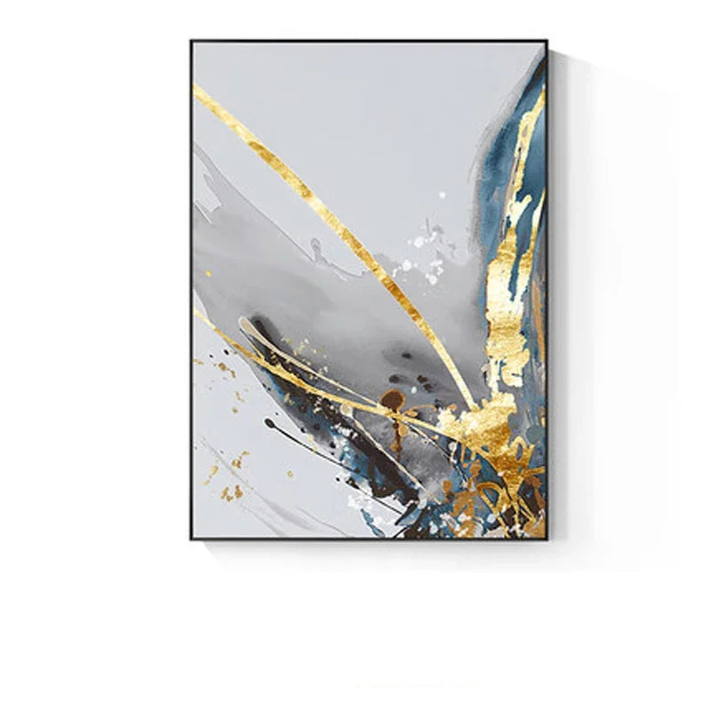 Modern Abstract Floral Wall Art Fine Art Canvas Prints Blue Gray Botanical Pictures For Living Room Bedroom Wall Art Decor | Bowlift
