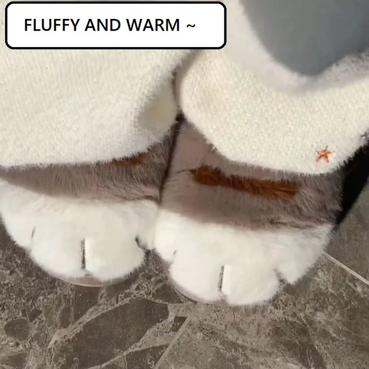 BowLift | Miuvela | Cat Paw Slippers Women | Fluffy & Warm | Non-slip & Comfortable | Funny Cat Slippers for Home & Garden