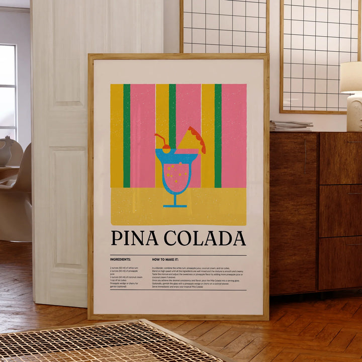 Piña Colada Cocktail Wall Art – Tropical & Stylish Decor | Bowlift