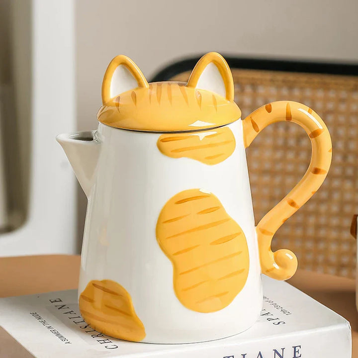 BowLift | Orange Cat Handcrafted Ceramic Coffee & Tea Set