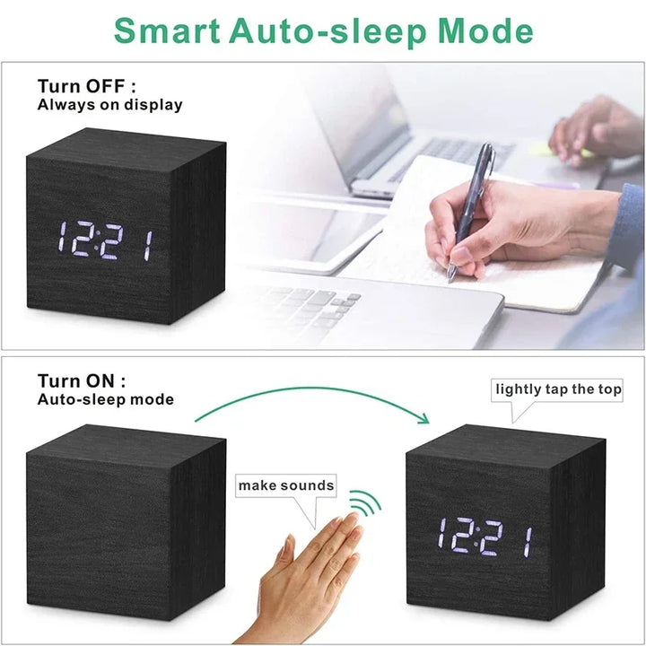 BowLift | Minimalist Wooden Digital Desktop Alarm Clock