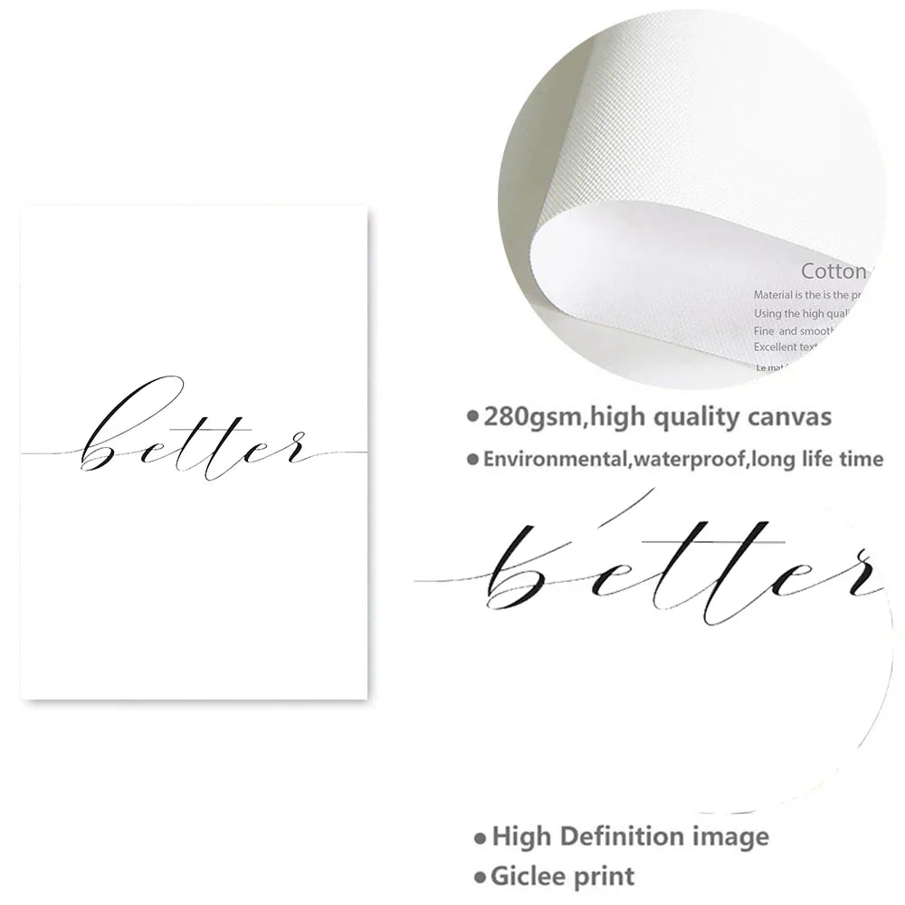 Lovers Quote Wall Art Black White Minimalist Typographic Posters Fine Art Canvas Prints Picture For Bedroom Living Room Art Decor | Bowlift