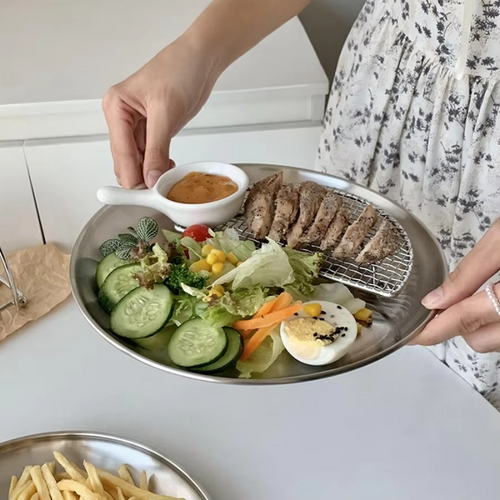 BowLift | Stainless Steel Round Barbecue Dining Plate