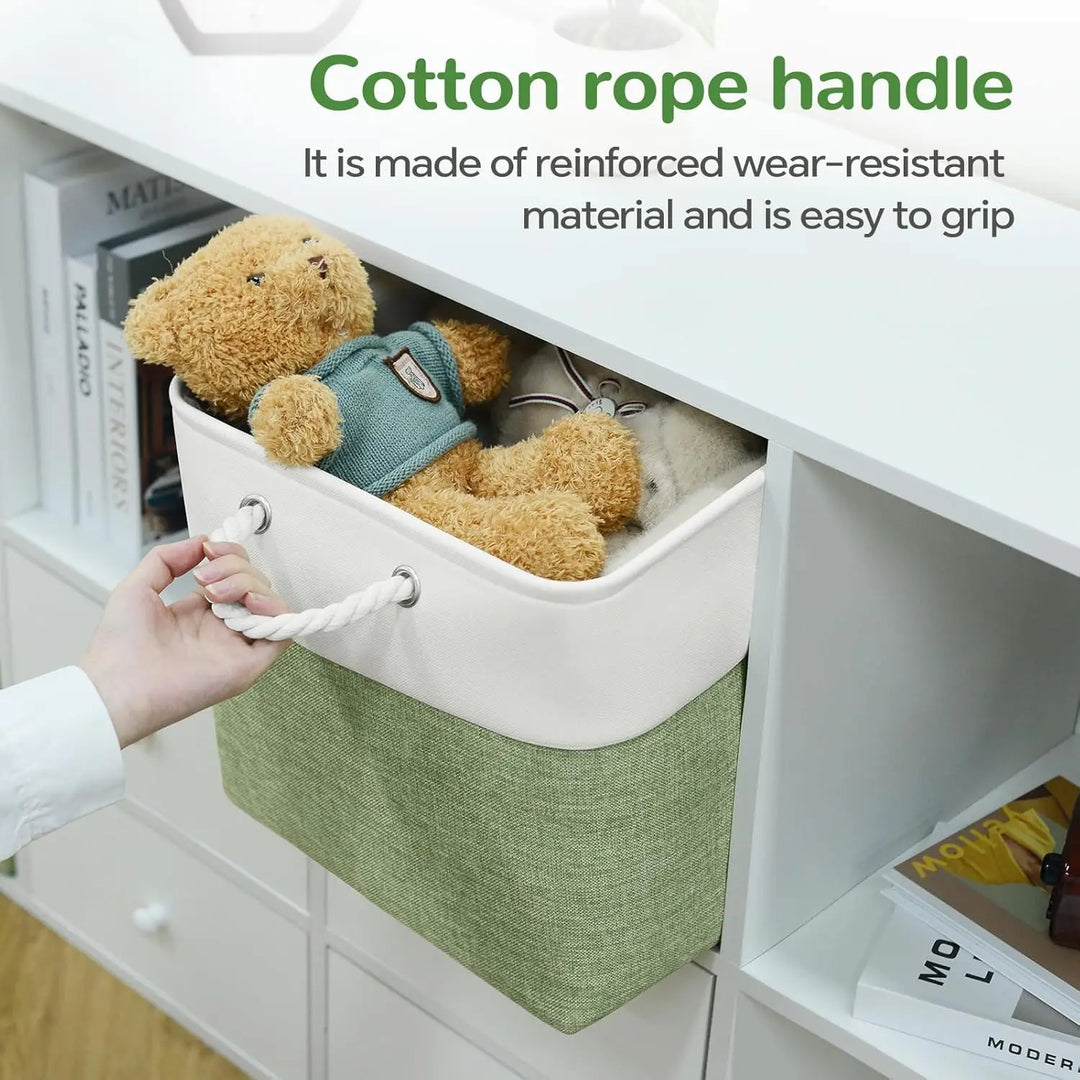 BowLift | Set of 6 Foldable Fabric Cube Storage Boxes with Rope Handles – Nadir