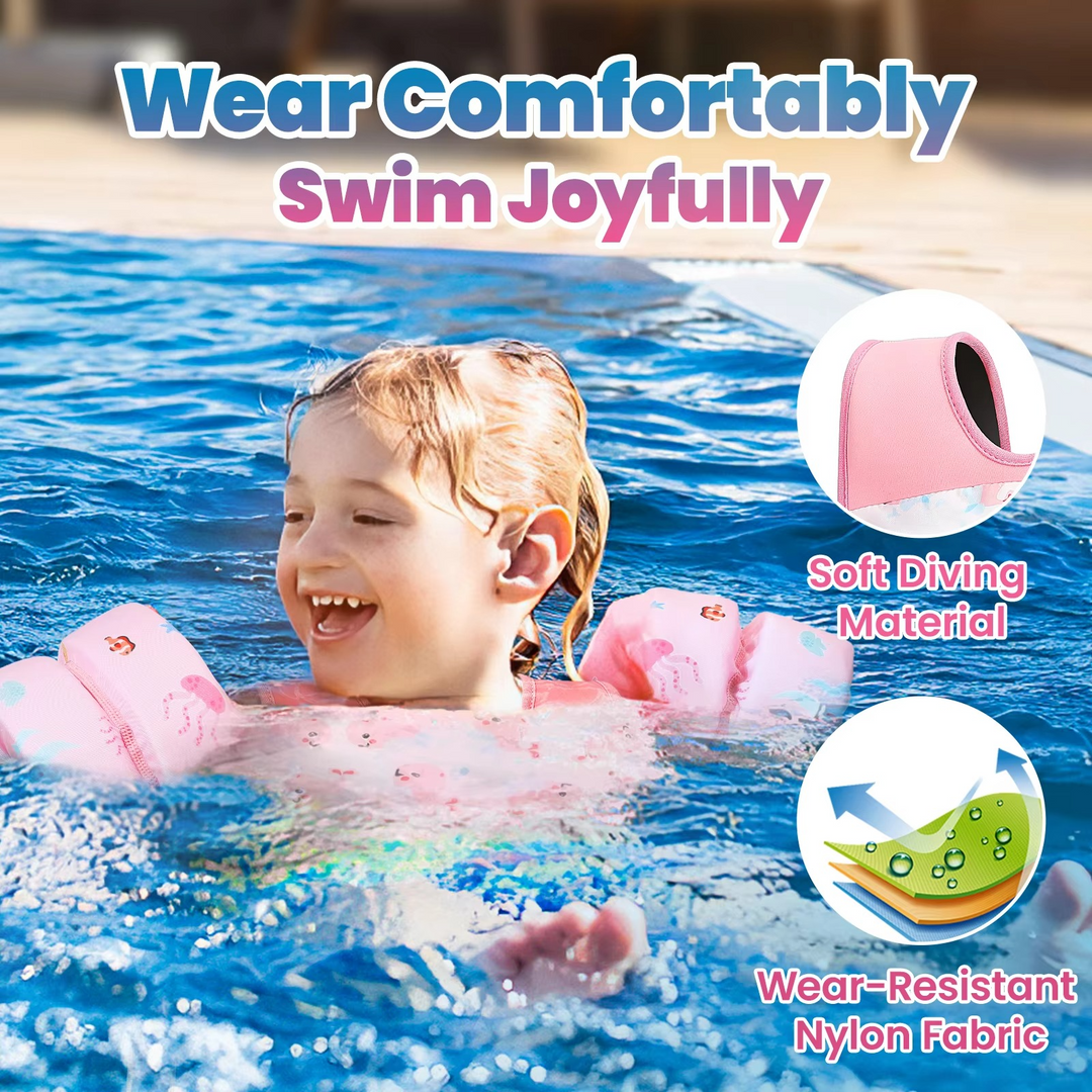 BowLift | Kids Foam Life Vest with Arm Floats and Safety Whistle for Swimming and Kayaking