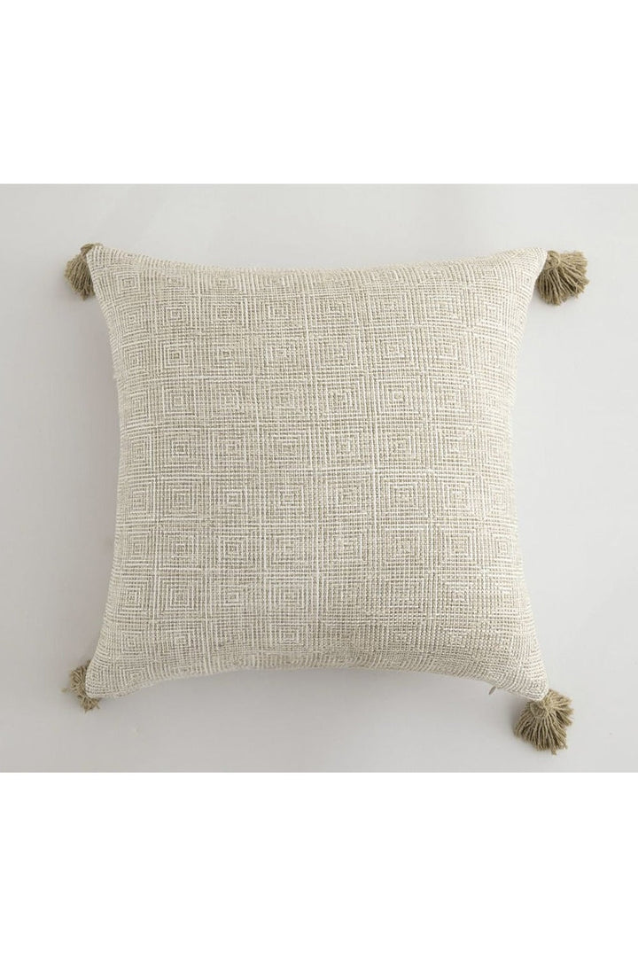 White Tassel Pillow Cover | Bowlift