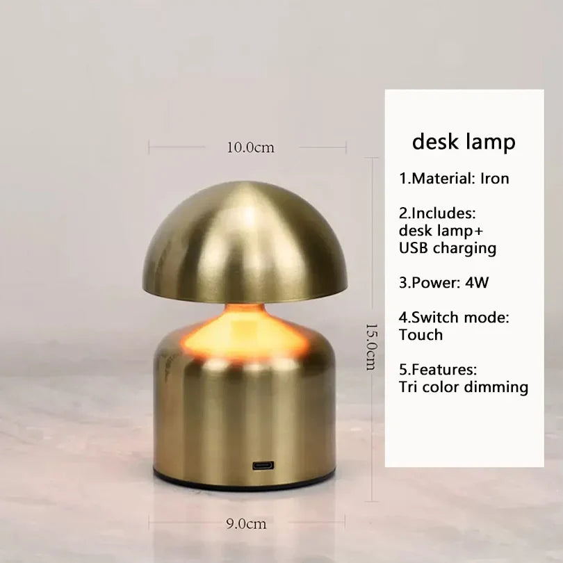 BowLift | LumoVerde LED table lamp | Rechargeable | 3 color temperatures & touch dimmer | 4W | 5V