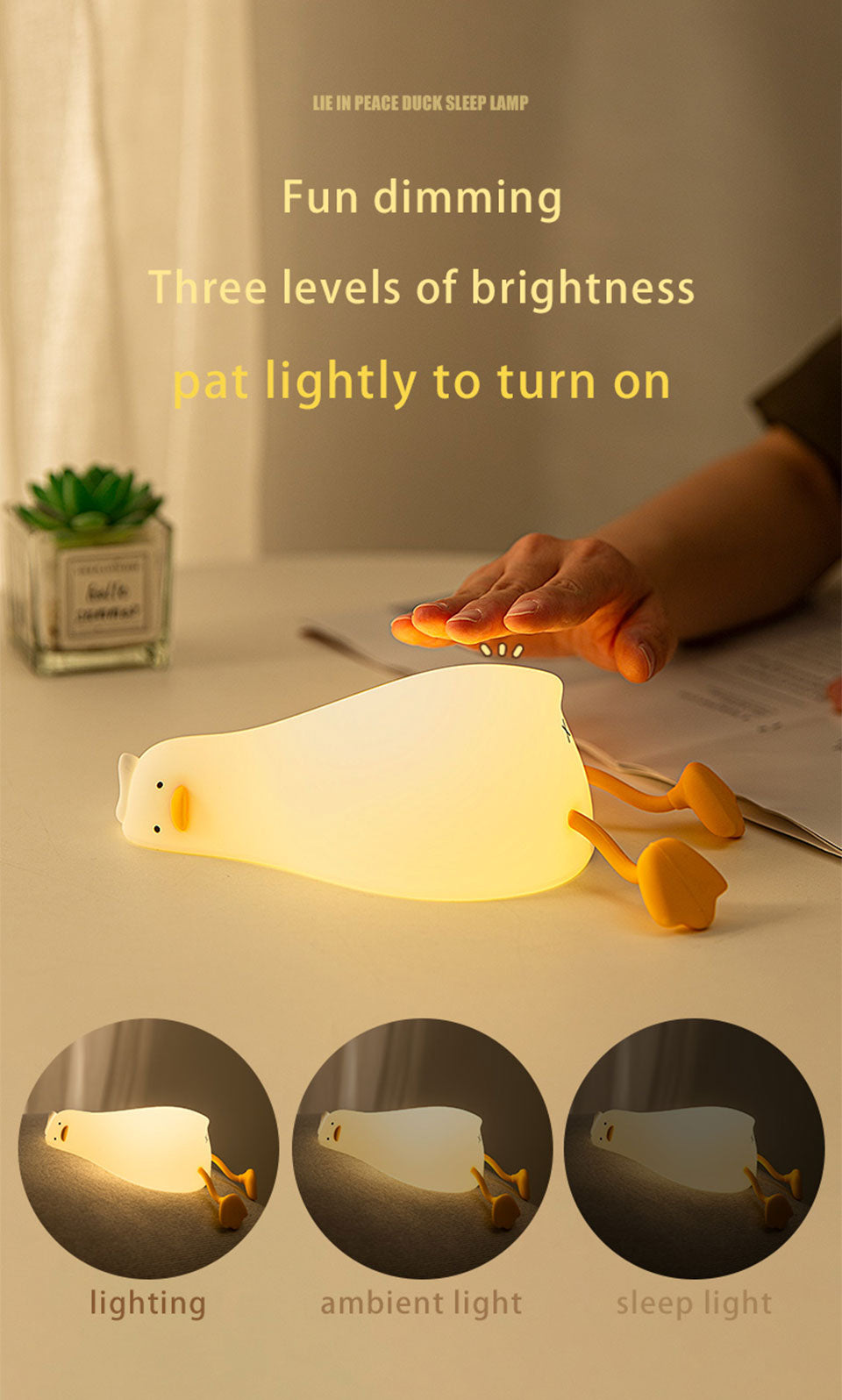 BowLift | Lazy Flat Duck Atmosphere Night Lamp