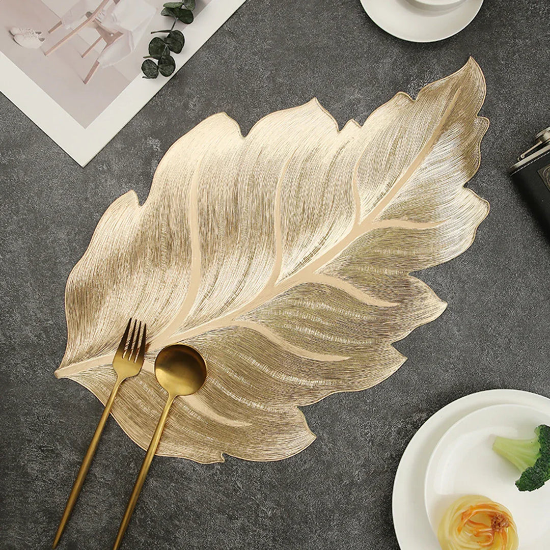 Gold Leaf Shape Decorative Serving Tray | Bowlift