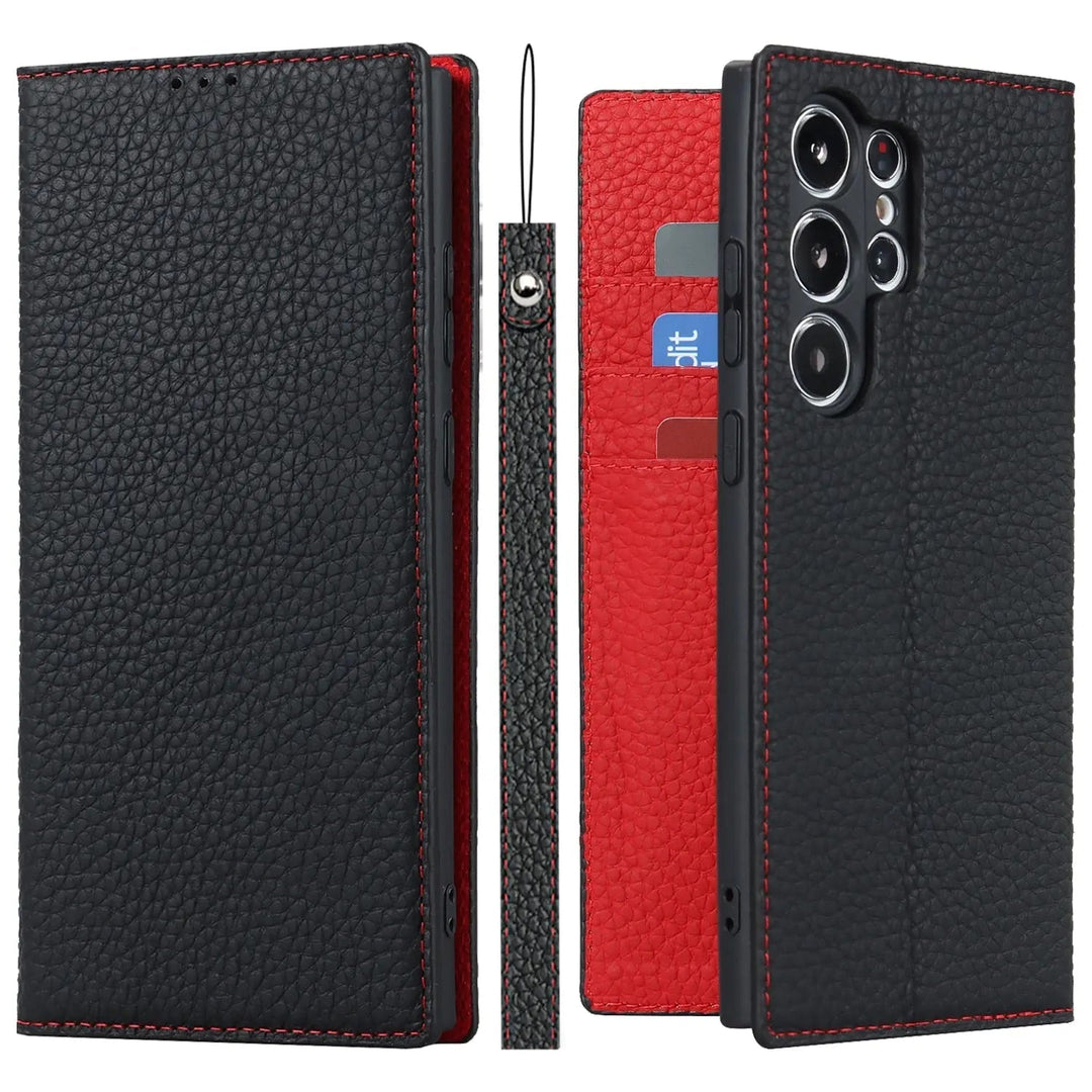genuine leather wallet case for Samsung Galaxy S23 Ultra Bowlift