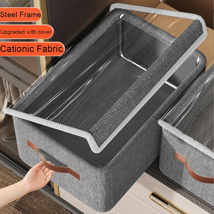 BowLift | Storage box with lid | Stackable | With handle | 47x28x20 cm