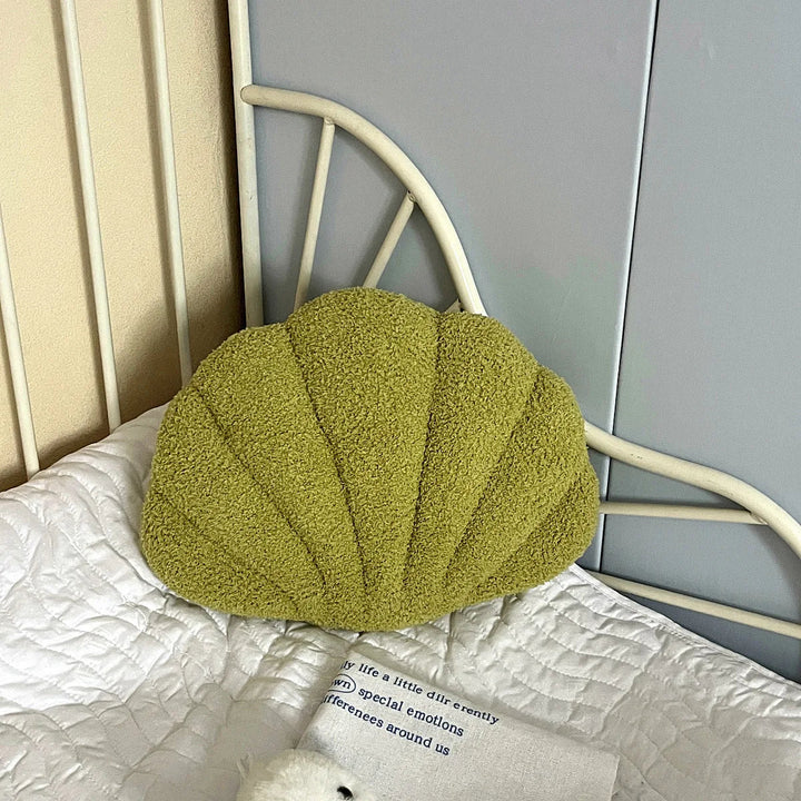 Pastel Shell Cushion – Fluffy Bouclé Plush Pillow | Bowlift