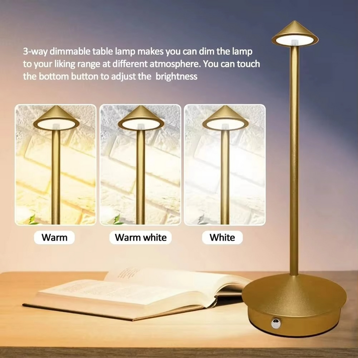 BowLift | Rechargeable Touch-Control LED Desk Lamp with 3 Light Modes