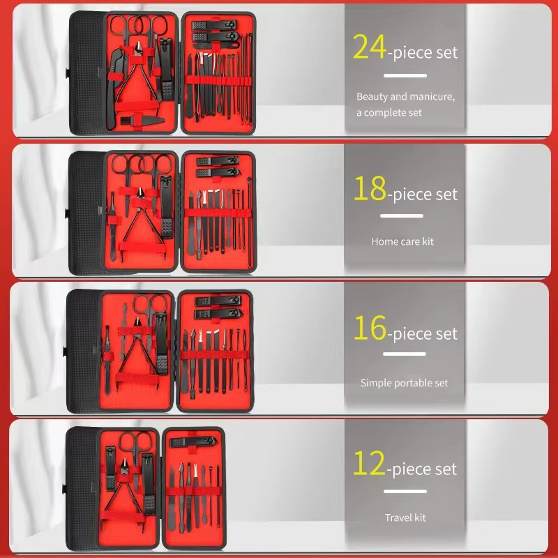 BowLift | 16-Piece Stainless Steel Manicure and Pedicure Grooming Set