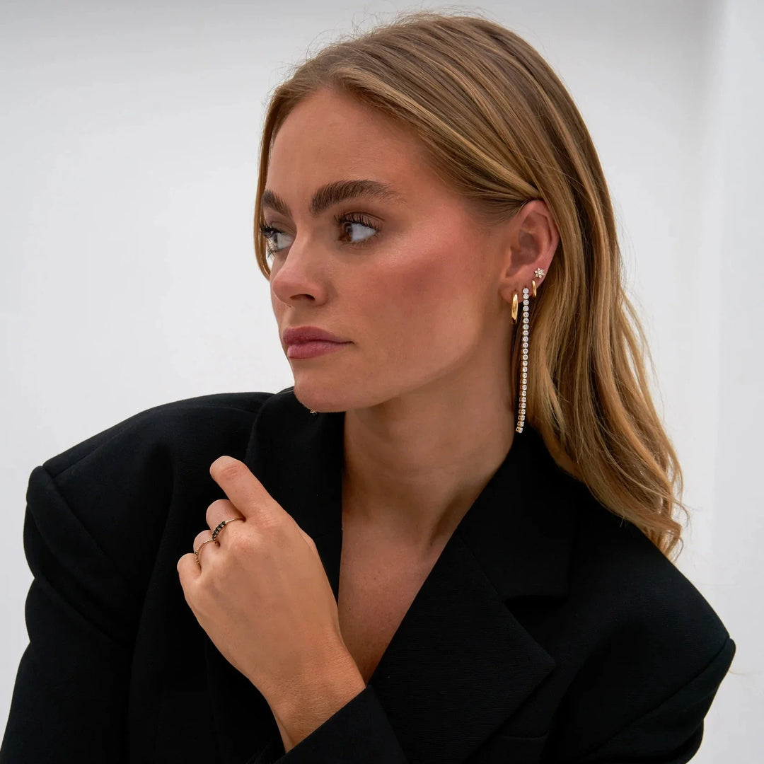 BowLift | 18k Dainty Diamond Tassel Earrings