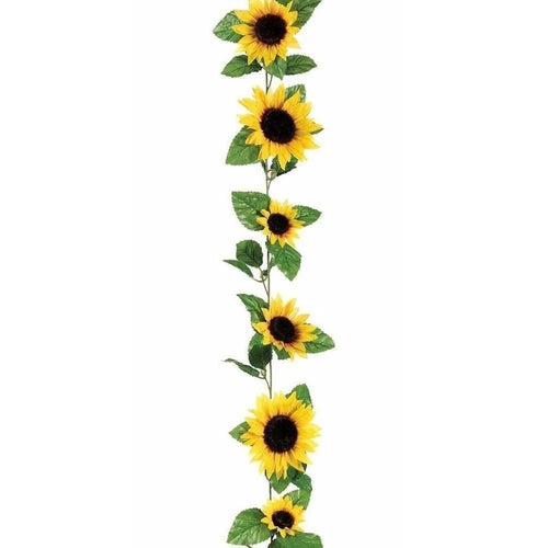 BowLift | Floraviva SunVine Sunflower Garland Artificial | 2.6 m Length | 12 Flowers Ø 8 cm | For Wedding, Balcony & DIY Decor