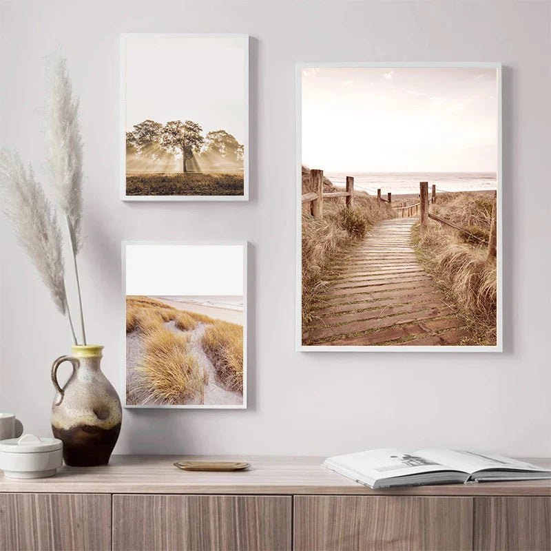 Simple Nature Floral Landscape Gallery Wall Art Fine Art Canvas Prints Minimalist Nordic Pictures For Living Room Scandinavian Home Decor | Bowlift