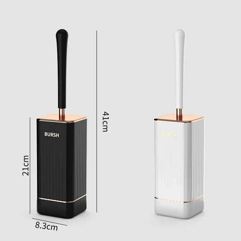 BowLift | CleanFlex Toilet Brush Set | Wall-mounted without drilling | Deep cleaning with soft TPR bristles