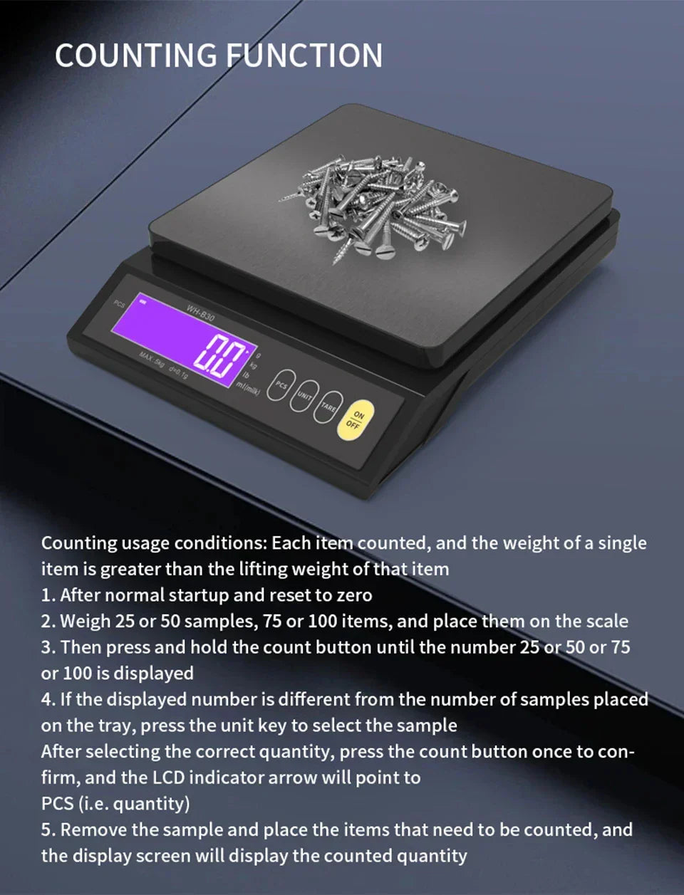 BowLift | 5 kg/0.1 g and 10 kg/1 g digital electronic kitchen scale, LCD display, fully waterproof stainless steel weighing tool for baking
