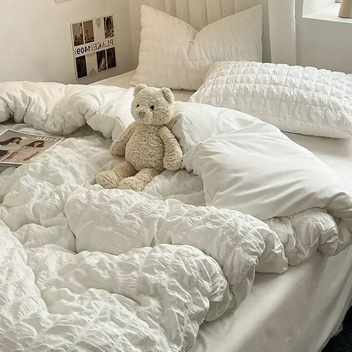 BowLift | ChicParis | Seersucker Bedding Set – Lightweight, Soft & Elegant French-Style Duvet Cover Set