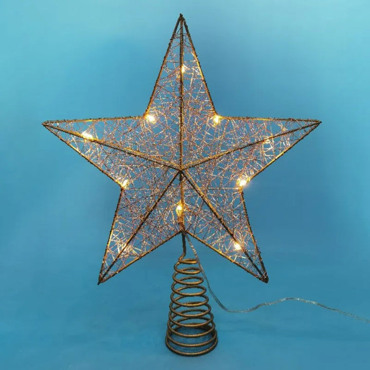 BowLift | TwinkleGlow - LED Star Tree Topper with Warm Light and Easy Setup