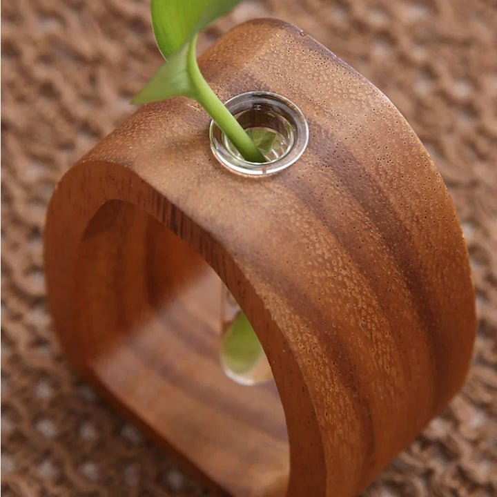 Oval Wood Frame Single Stem Vase | Bowlift