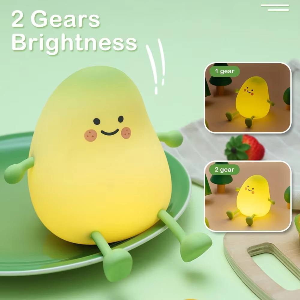 BowLift | Super Soft Touch-Controlled Multicolor Silicone Pear Night Light