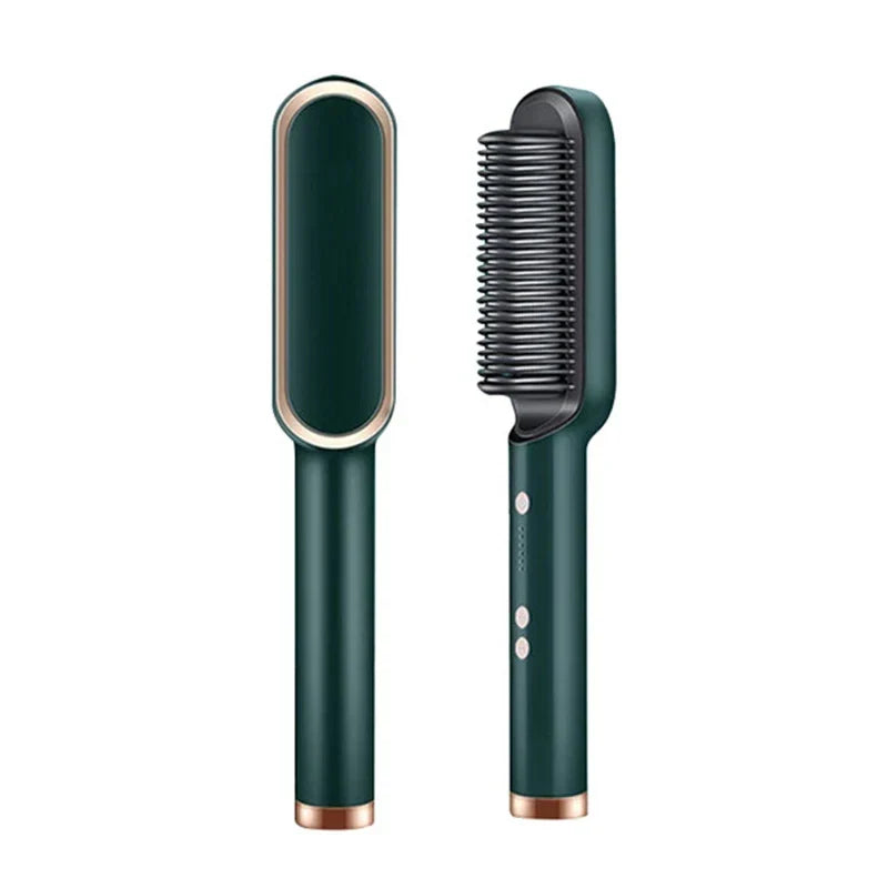 BowLift | Hair Straightening Brush UK – 2-in-1 Thermal Comb Straightener & Curler with Adjustable Heat & Tourmaline Technology