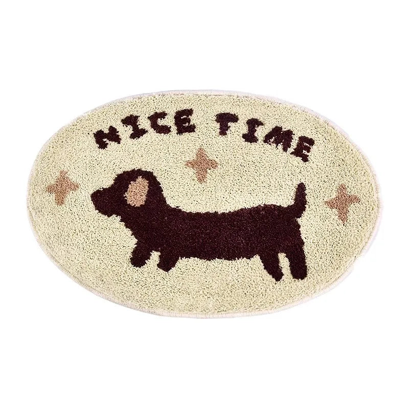 Tufted Dachshund Bathroom Mat | Bowlift