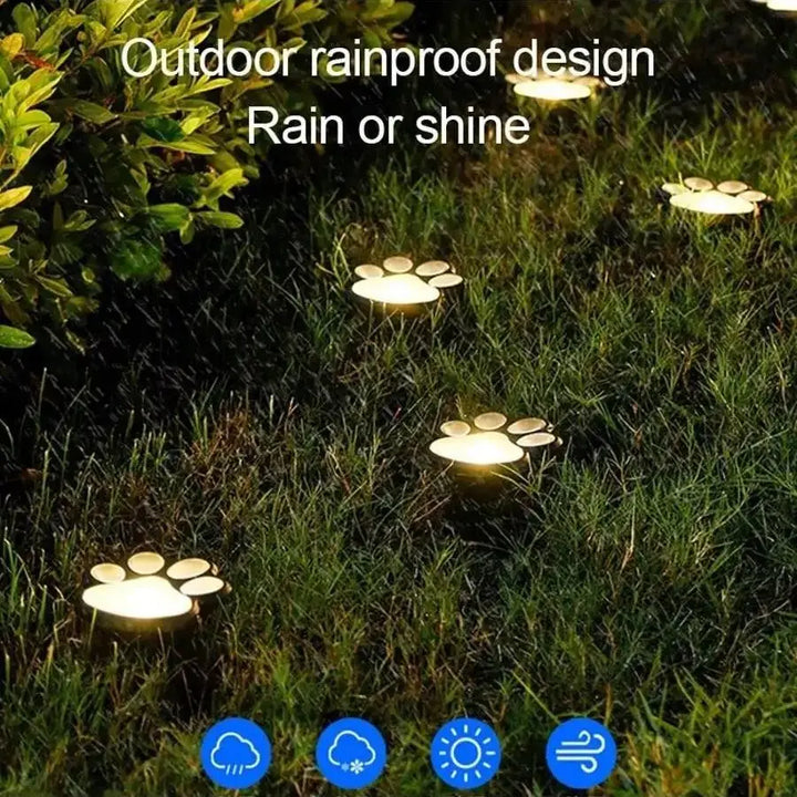 BowLift | Solar lamp in paw print design – LED garden lighting in multicolor for outdoor use