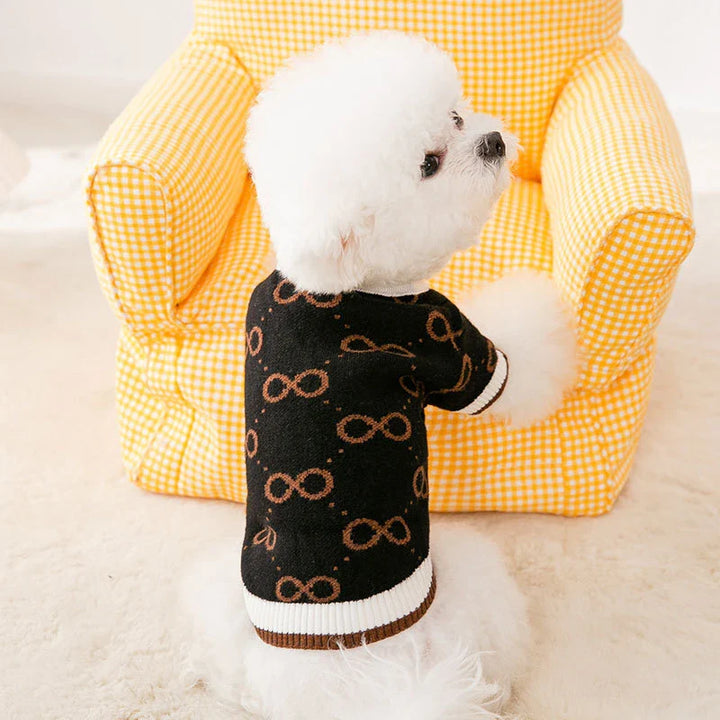 Dog cardigan made of knit warm and striped Bowlift