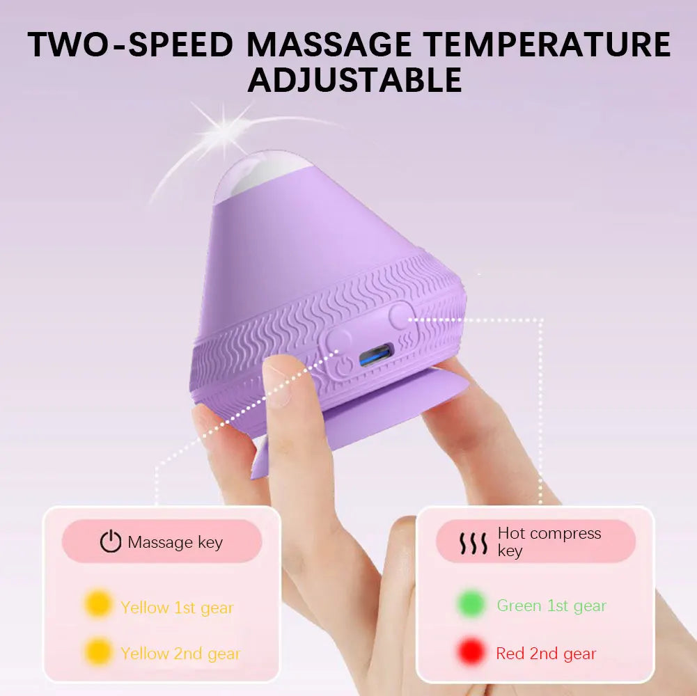 BowLift | Vibrations Massage Ball FlexiVibe | USB Rechargeable | Heat & Vibration Therapy | Silicone | Portable & Self-Adhesive