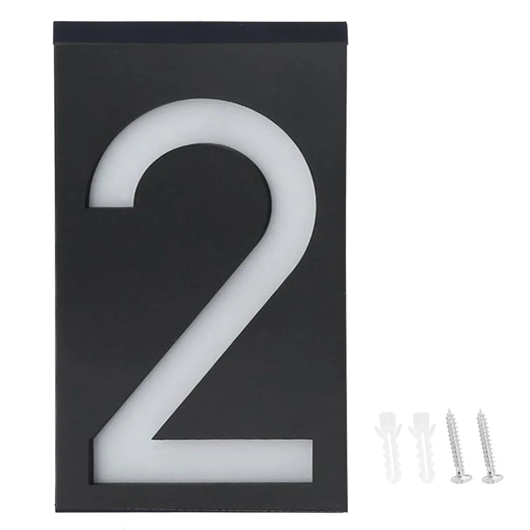 BowLift | Numelux Solar House Number Light | LED Illuminated | Weatherproof IP55 | Automatic Light in Darkness