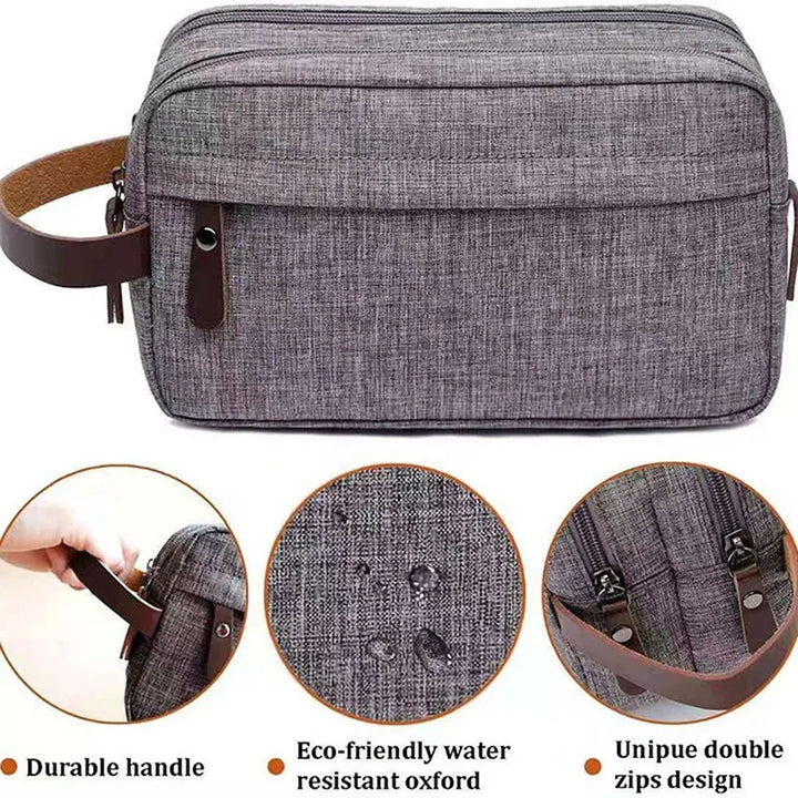 BowLift | Traveluxe Culture & Cosmetic Bag | Water Repellent | Premium Leather Handle