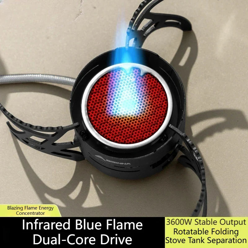 Dual-Core Blue Flame Outdoor Cooking Stove | Bowlift