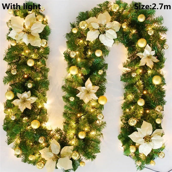 BowLift | LED Christmas Rattan Garland for Stairs and Fireplace