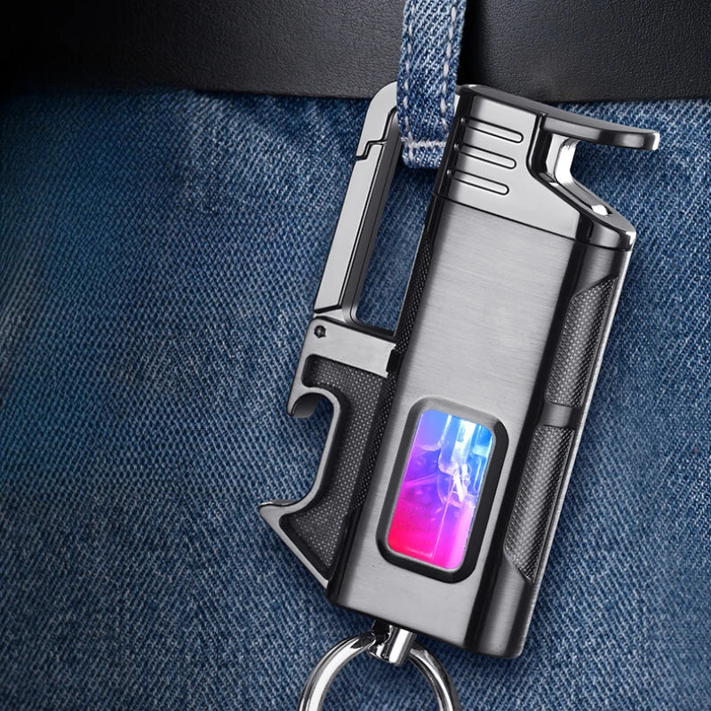 Modern Windproof Metal  Bottle Opener Keychain Lighter | Bowlift