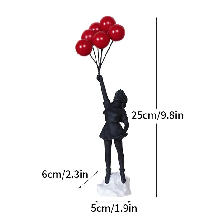 BowLift | Artify Banksy sculpture collection | Flower thrower & balloon girl | Pop art figures | Modern office & home decoration