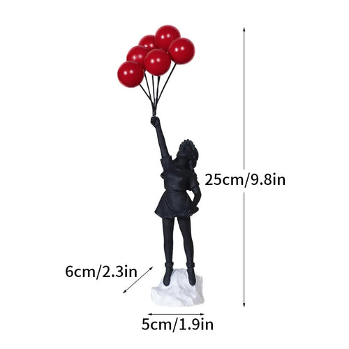 BowLift | Artify Banksy sculpture collection | Flower thrower & balloon girl | Pop art figures | Modern office & home decoration