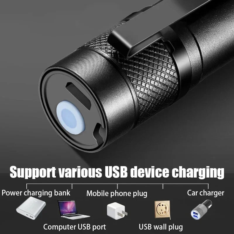 Mini Tactical Camping Rechargeable Flashlight | Bowlift