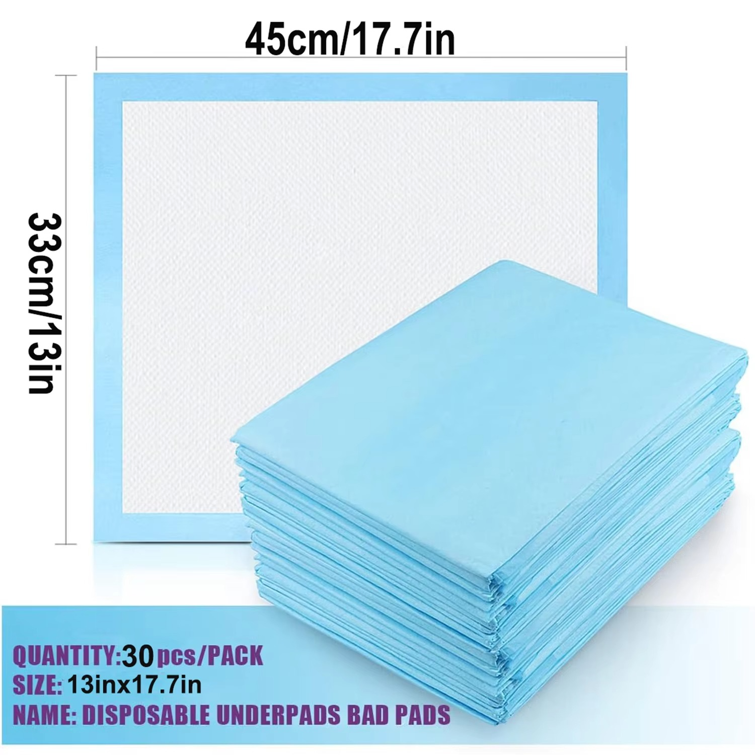 BowLift | 30-Pack Super Absorbent Disposable Urine Pads for Pets and Elderly Care, 13 x 18 Inches