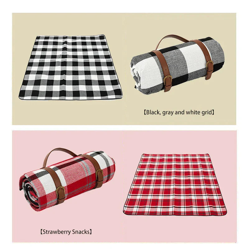 NovaPlaid | Waterproof foldable picnic blanket with carry strap | Bowlift