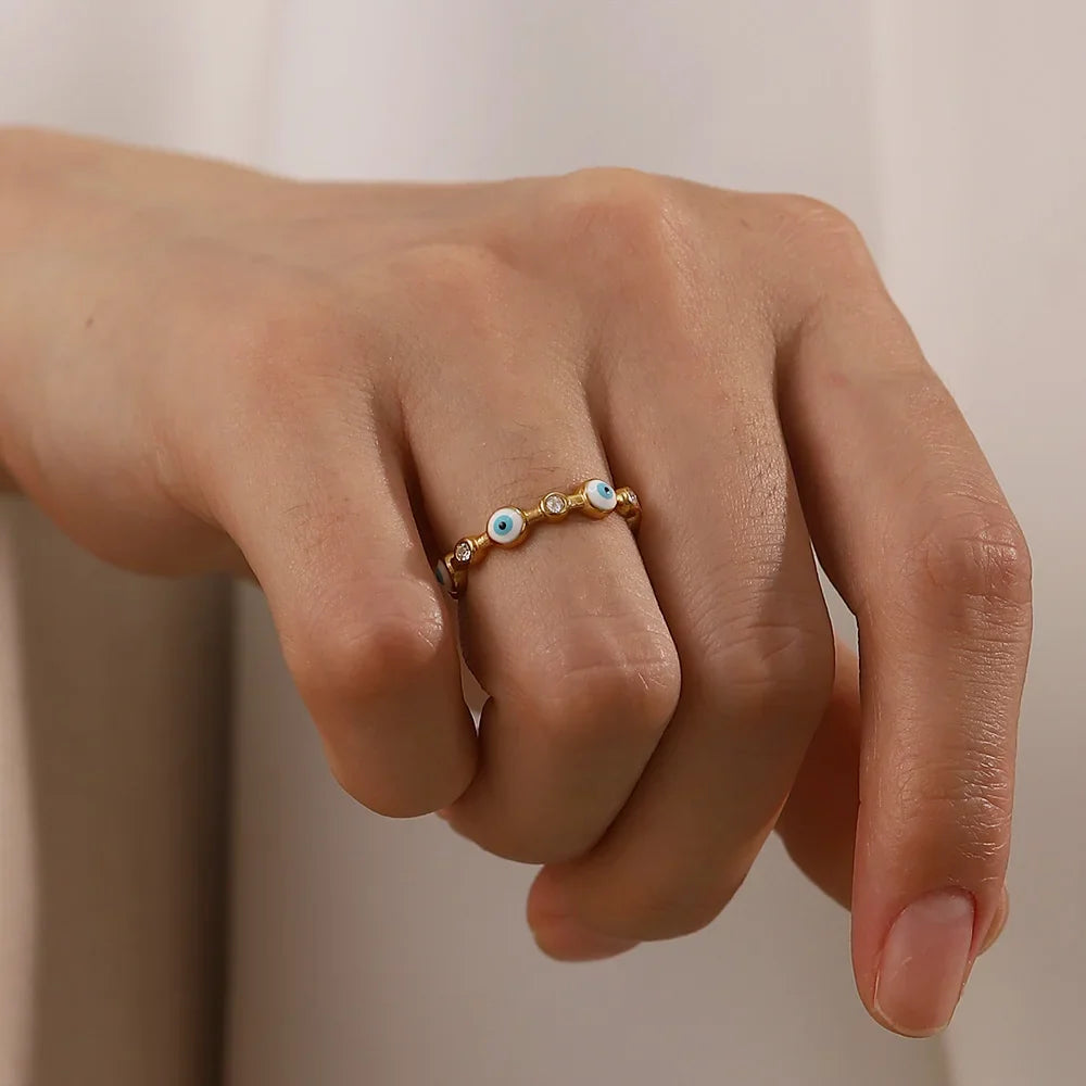 BowLift | Adjustable Dainty Evil Eye Diamond Ring