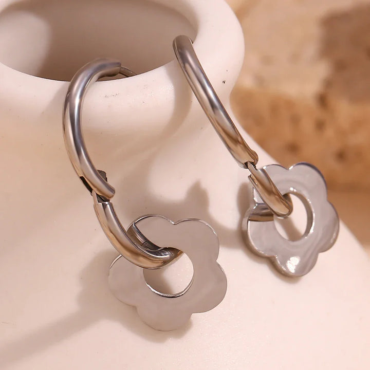 BowLift | Dainty Floral Huggie Hoop Earrings